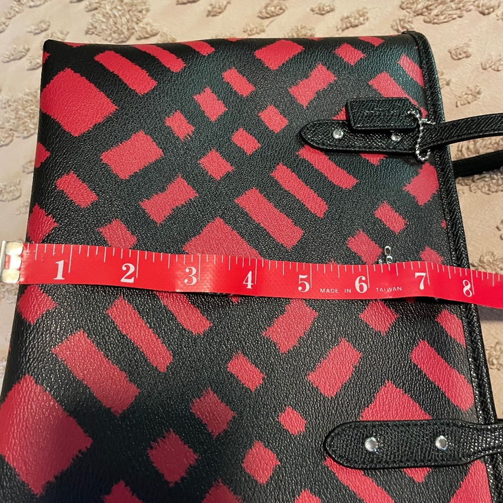 Coach Red and Black Plaid Tote - Picture 13 of 15
